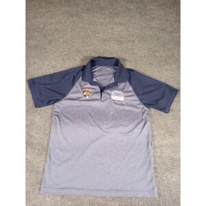 Florida Panthers Polo Shirt Gray-Blue Large Yuengling Beer Promo NHL Sport Tek